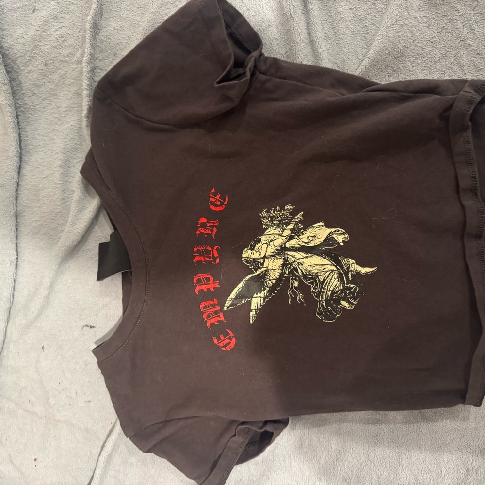 Empyre Black Crop Top with Red and Gold Design